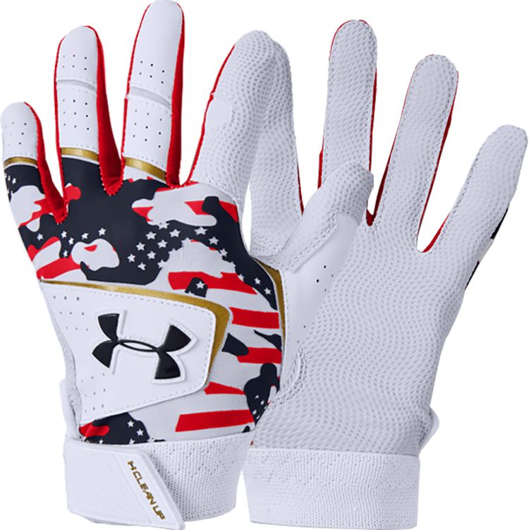 Under Armour Kids' Boys Harper Hustle Batting Gloves In White/red