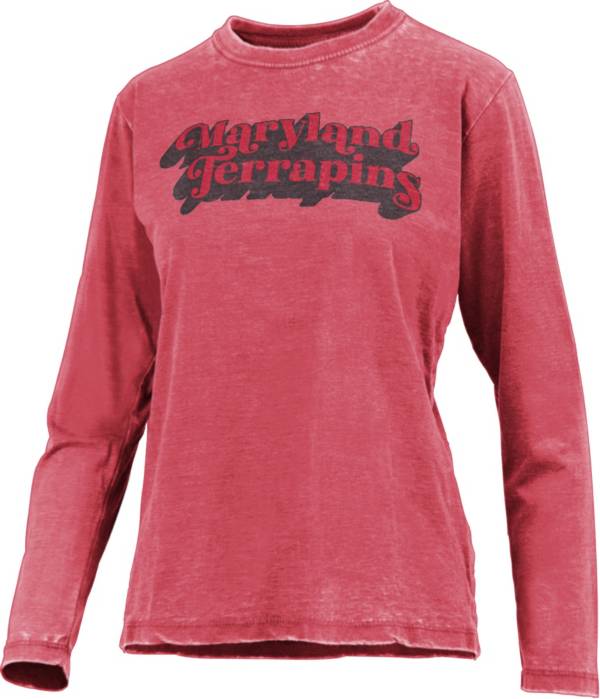 Pressbox Women's Maryland Terrapins Red Vintage Long Sleeve T-Shirt product image