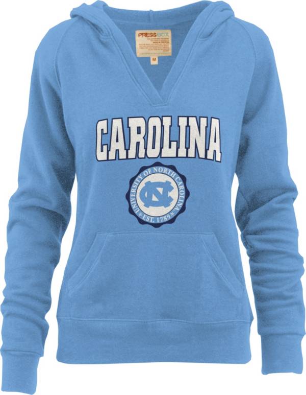 Pressbox Women's North Carolina Tar Heels Carolina Blue Marilyn V-Neck Pullover Hoodie