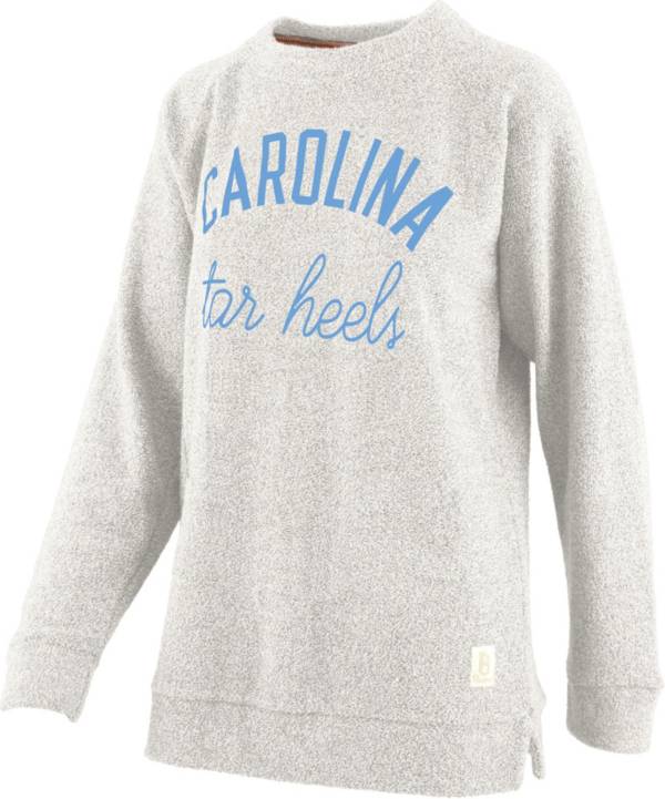 Pressbox Women's North Carolina Tar Heels White Daniela Terrycloth Crew Pullover Sweatshirt