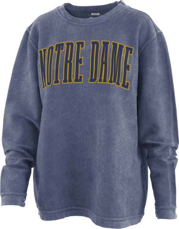 Pressbox Women's Notre Dame Fighting Irish Green Corded Crew Pullover Sweatshirt