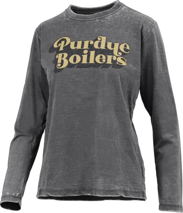 Pressbox Women's Purdue Boilermakers Black Vintage Long Sleeve T-Shirt