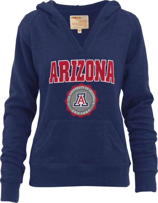 Pressbox Women's Arizona Wildcats Navy Marilyn V-Neck Pullover Hoodie