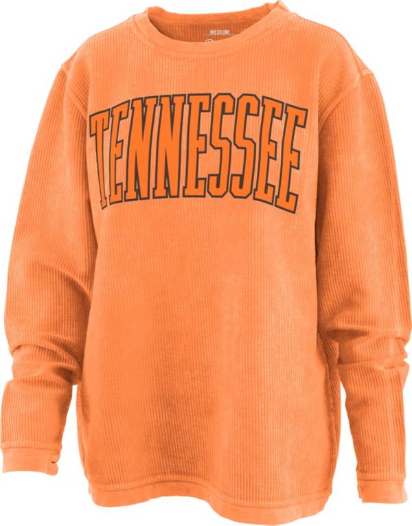 Pressbox Women's Tennessee Volunteers Tennessee Orange Corded Crew Pullover Sweatshirt