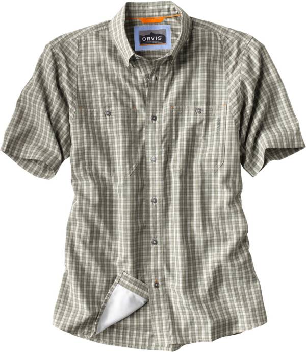 Orvis Men's Tech Chambray Plaid Short Sleeve Work Shirt product image