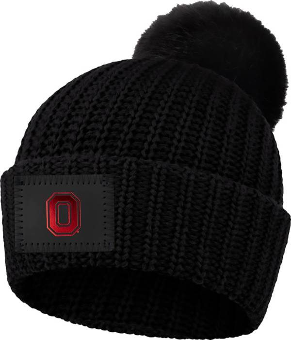 Love Your Melon Ohio State Buckeyes Black Pom Knit Beanie