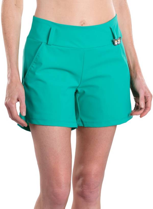 womens green golf shorts