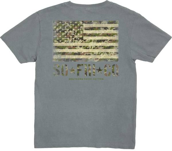 Southern Fried Cotton Boys' Camo Flag Short Sleeve Graphic T-Shirt