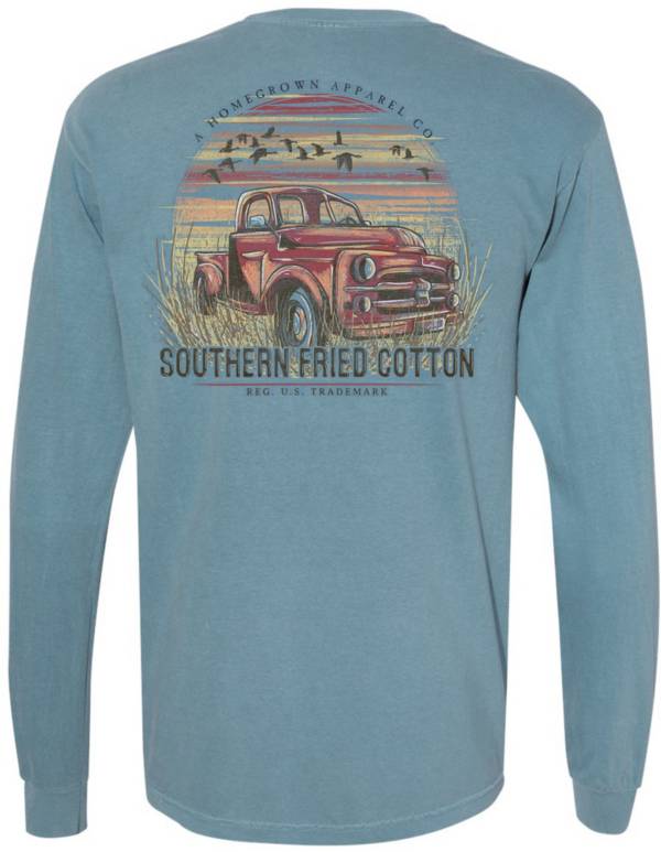 Southern Fried Cotton Men's Truck Field Graphic Long Sleeve Shirt product image