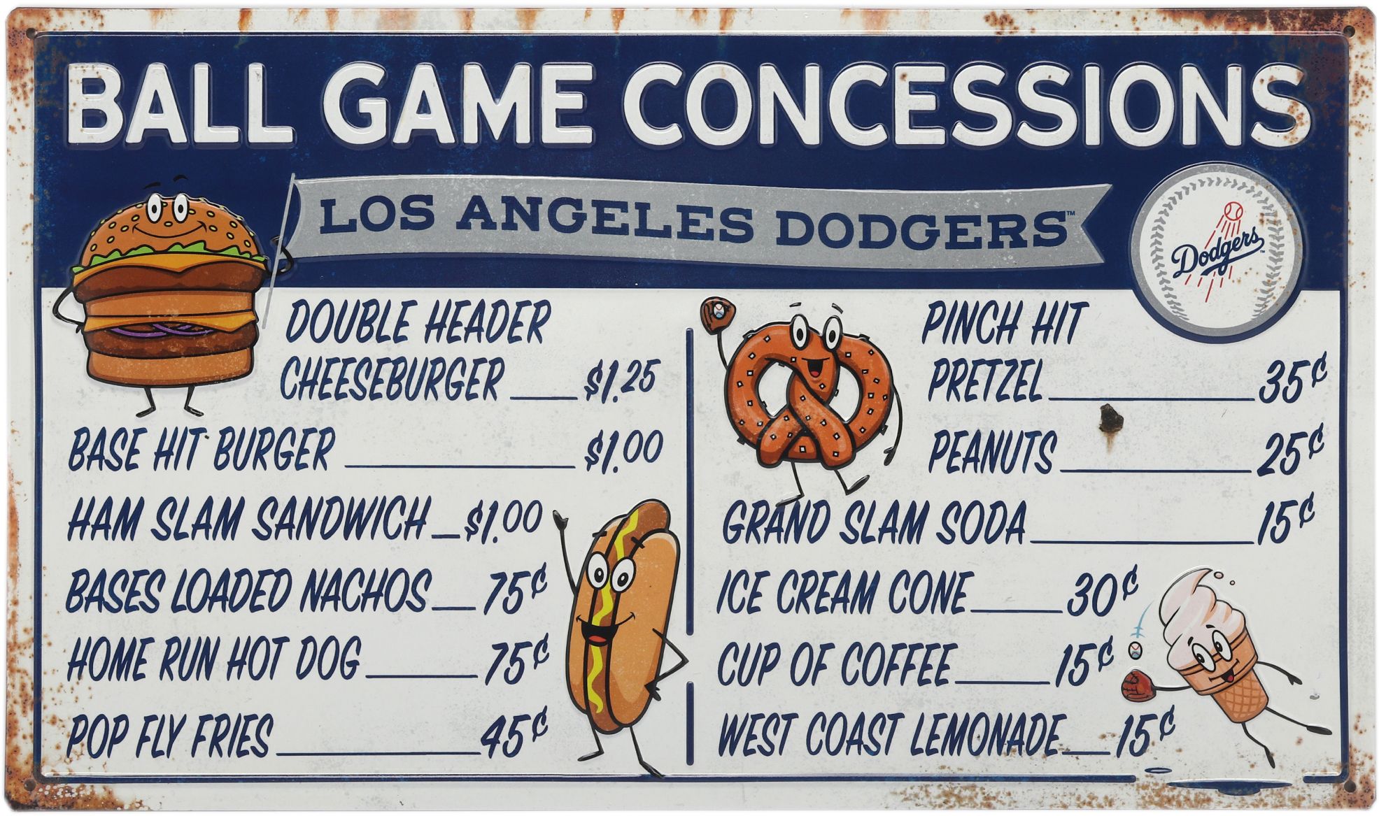 Open Road Los Angeles Dodgers Concessions Sign