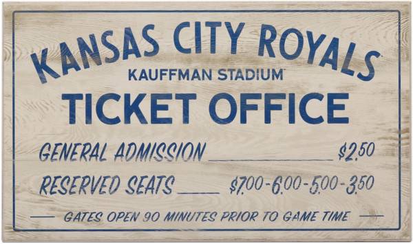 Open Road Brands Kansas City Royals Vintage Ticket Office Wood