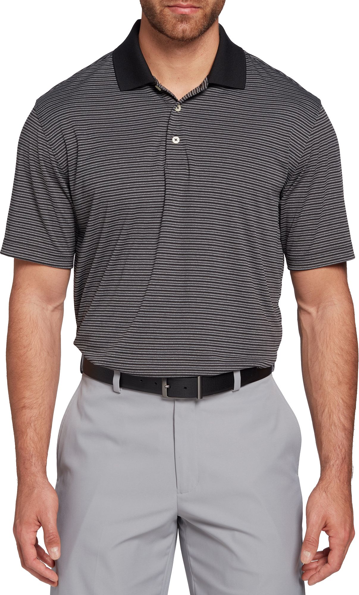 Walter Hagen Men's Essentials Stripe Golf Polo