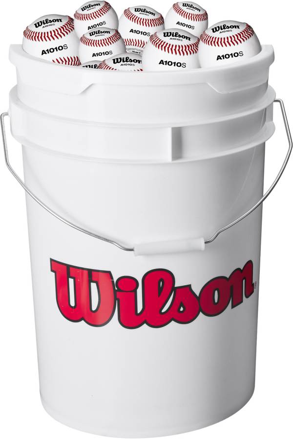 Wilson Bucket of 24 Leather Blem Baseballs