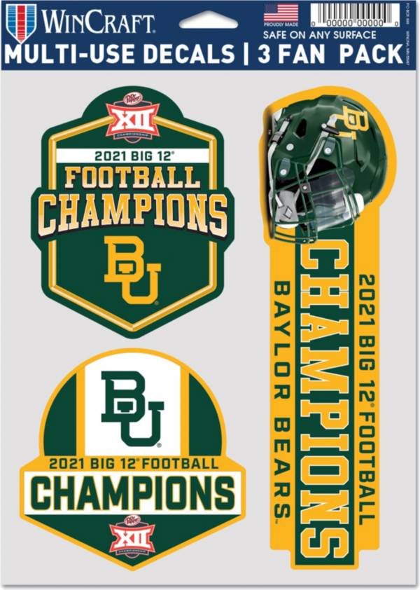 WinCraft 2021 Big 12 Football Champions Baylor Bears 3-Pack Decal