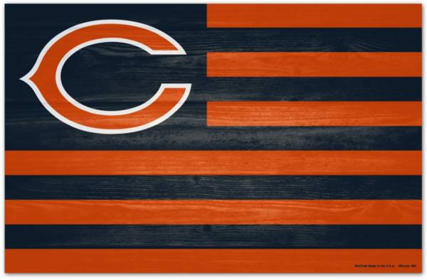 WinCraft Chicago Bears 11'' x 17'' Flag Wood Sign product image