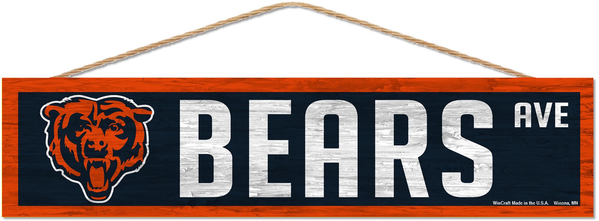 WinCraft Chicago Bears 4'' x 17'' Wood Rope Sign