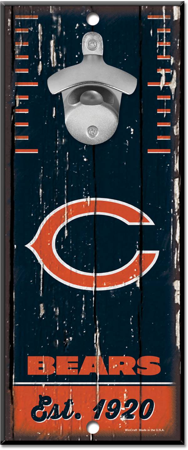 WinCraft Chicago Bears 5'' x 11'' Wood Bottle Opener Sign