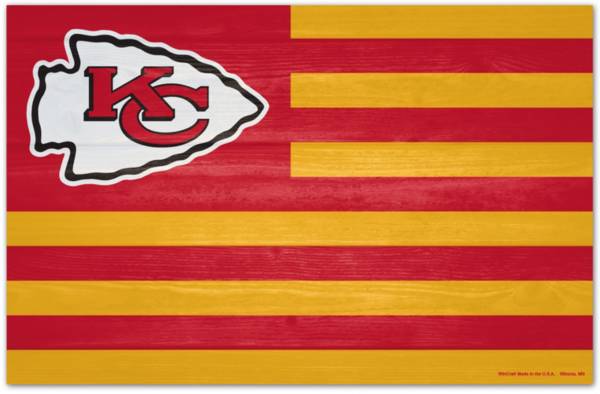 WinCraft Kansas City Chiefs 11'' x 17'' Flag Wood Sign product image