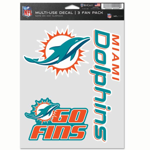 WinCraft Miami Dolphins 3 pk. Decal product image