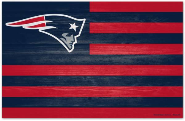 New England Patriots 11 x 19 Distressed Flag Sign