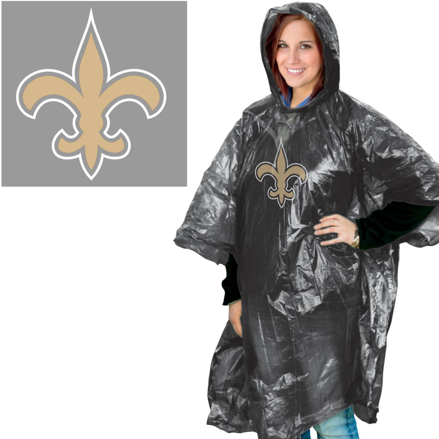 New Orleans outlets Saints Embroidered Poncho