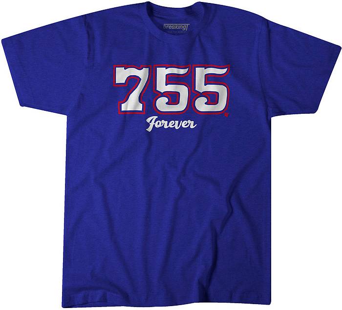 BreakingT Men's Hank Aaron 755 Forever Blue T-Shirt