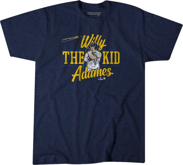 BreakingT Men's Milwaukee Brewers Navy "Willy The Kid" Graphic T-Shirt