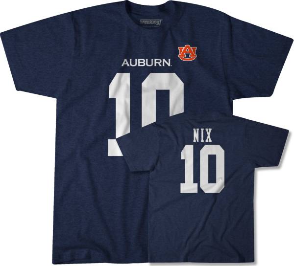 BreakingT Auburn Tigers Bo Nix #10 Blue T-Shirt product image