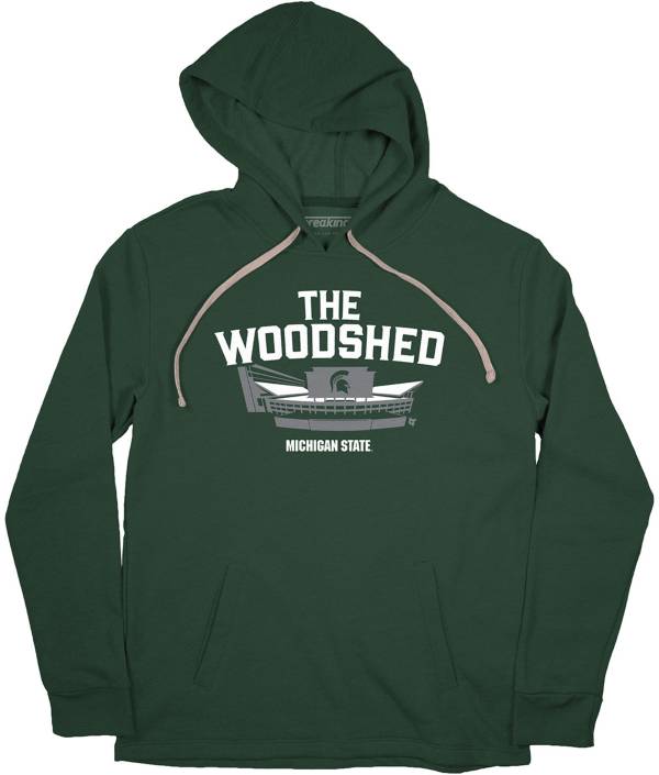 BreakingT Men's Michigan State Spartans Green Woodshed Pullover Hoodie