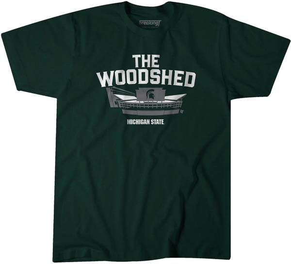 BreakingT Men's Michigan State Spartans Green Woodshed T-Shirt