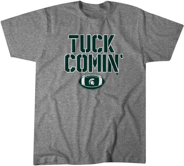 BreakingT Men's Michigan State Spartans Grey Tuck Comin' T-Shirt