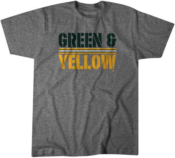 BreakingT Men's 'Green and Yellow' Grey T-Shirt