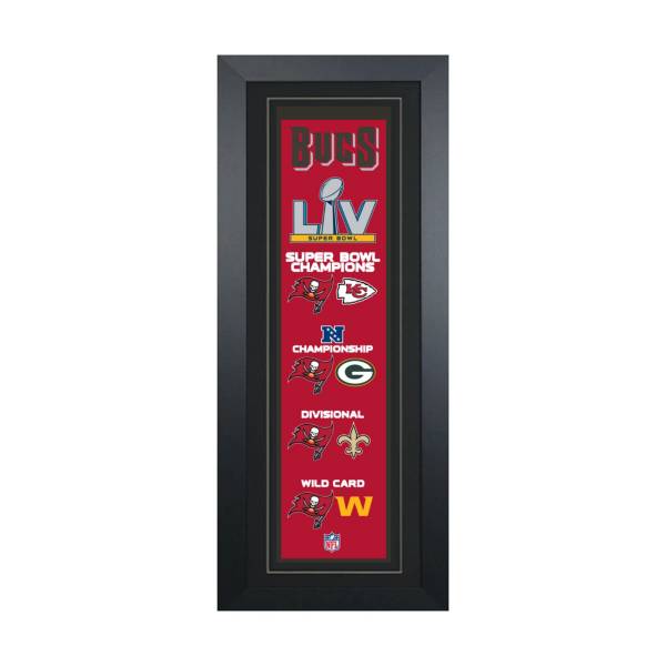 Winning Streak Sports Road to Super Bowl LV Tampa Bay Buccaneers Framed Heritage Banner