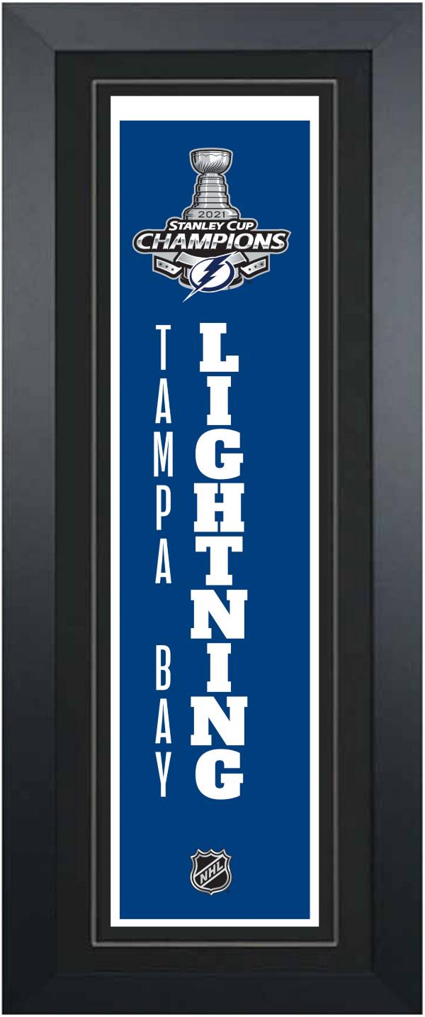 Winning Streak Sports 2021 Stanley Cup Champions Tampa Bay Lightning Framed Heritage Banner