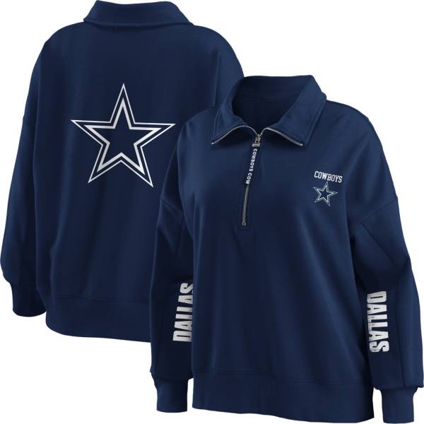 WEAR by Erin Andrews Women's Dallas Cowboys Navy Half-Zip Pullover