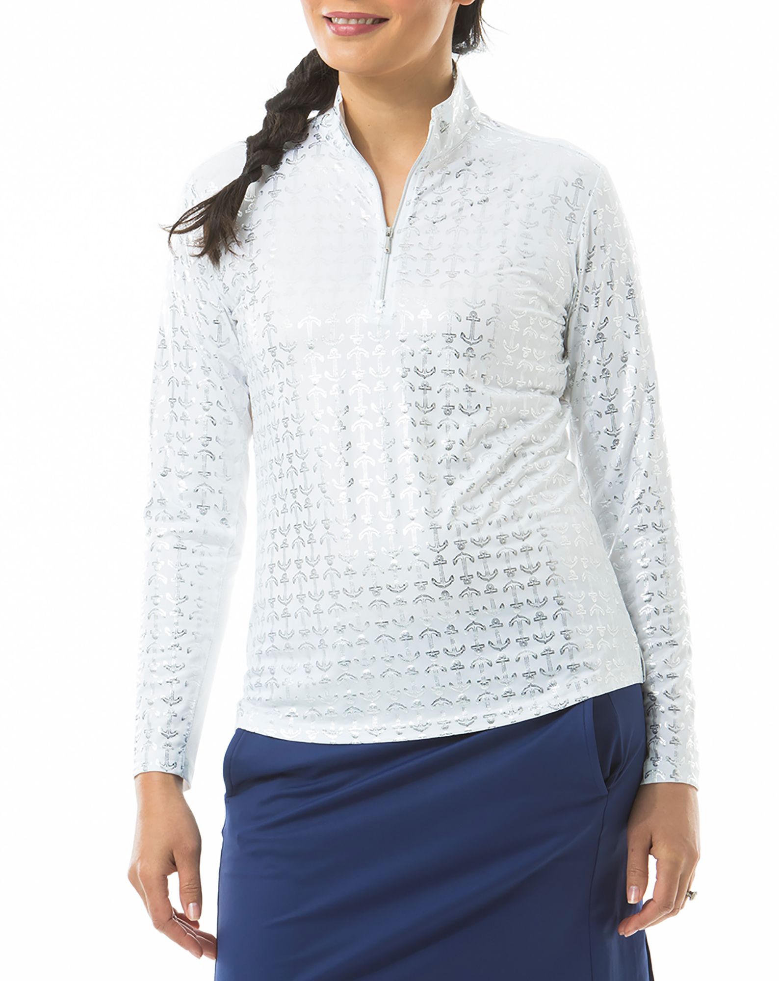 SanSoleil Women's Solshine Foil Print 1/4 Zip Golf Top product image