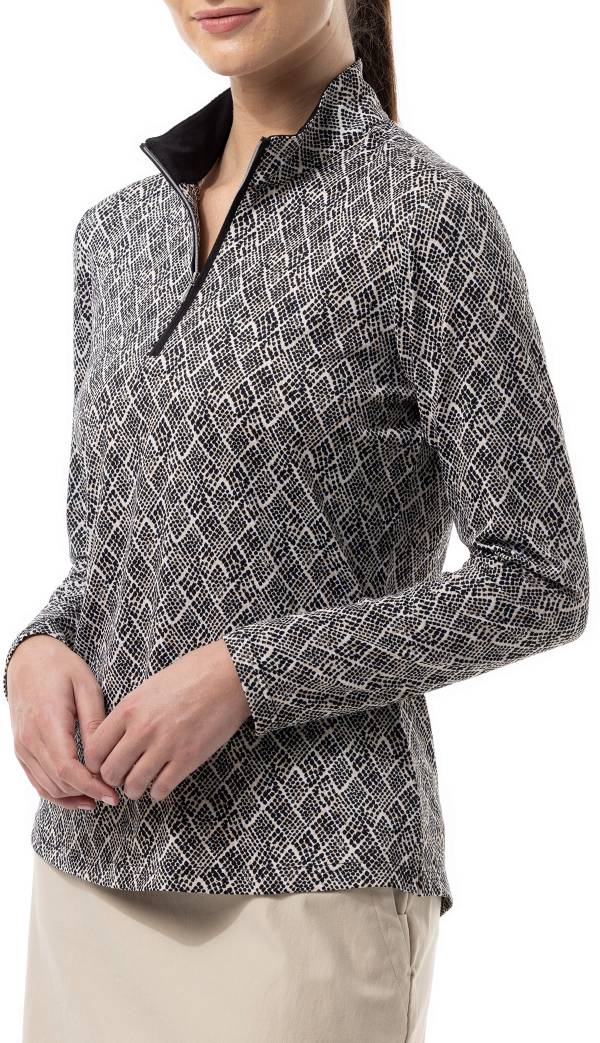 SanSoleil Women's Solshine Printed 1/4 Zip Long Sleeve Golf Top product image