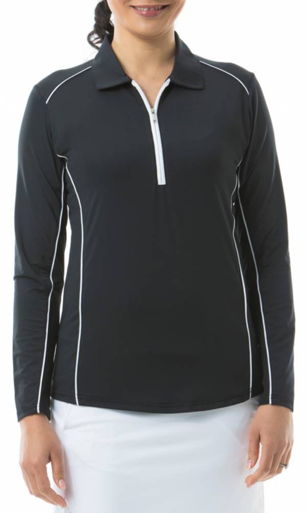 San Soleil Women's Sunglow Long Sleeve Piping Trim Golf Polo | Golf Galaxy