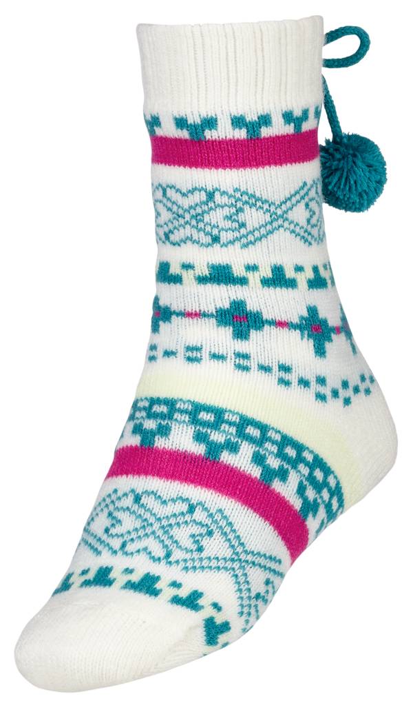 Northeast Outfitters Youth Cozy Cabin Nordic Heart Pom-Pom Crew Socks product image