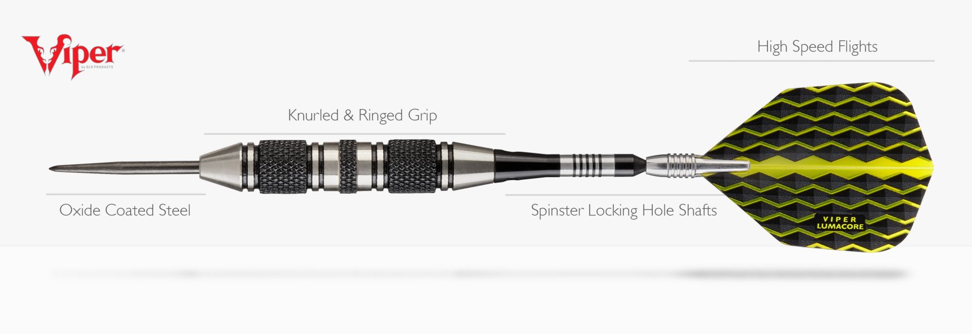 Viper Freak 22g Knurled Shark Fin Barrel Steel Tip Darts product image
