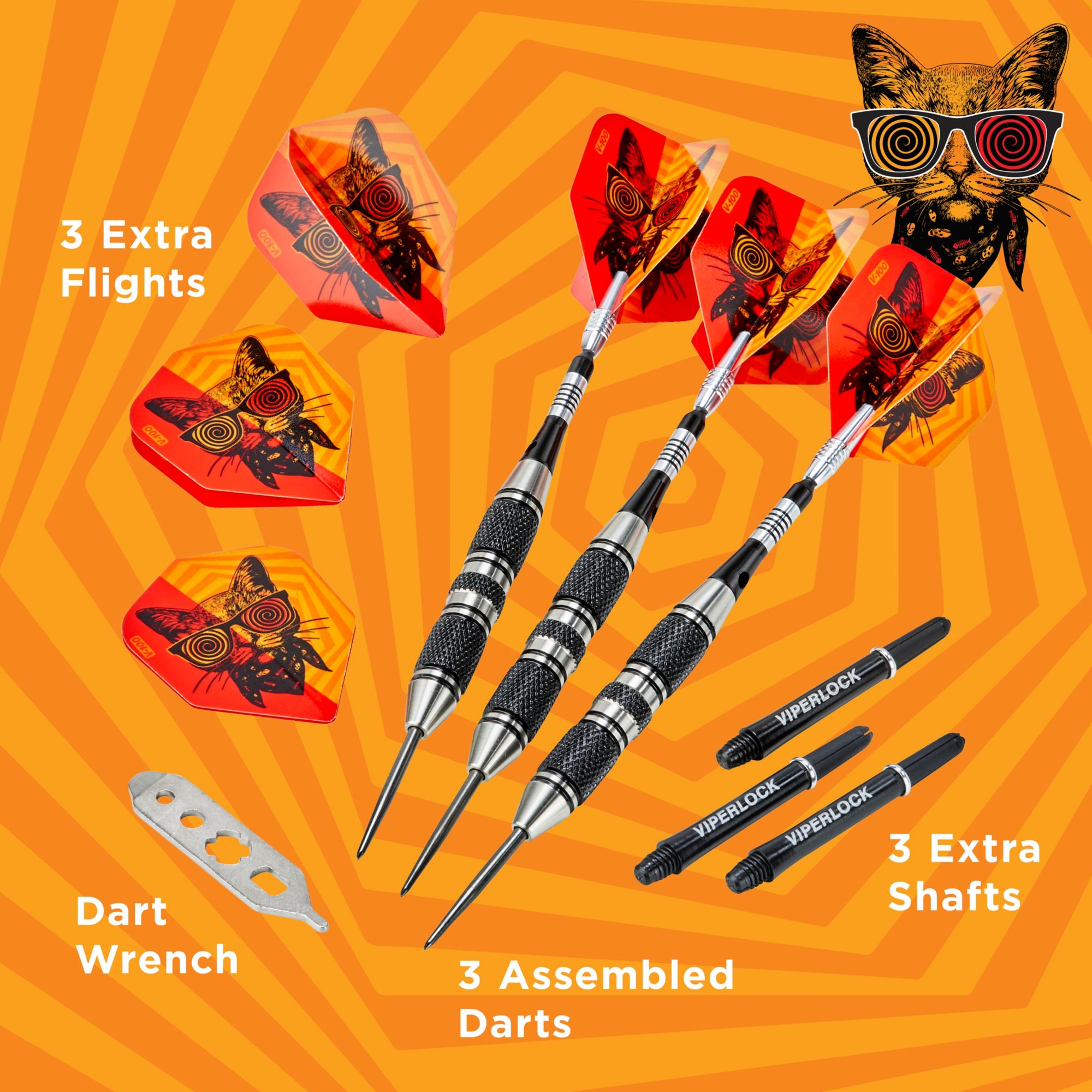 Viper Freak 22g Three Knurled Rings Barrel Steel Tip Darts product image