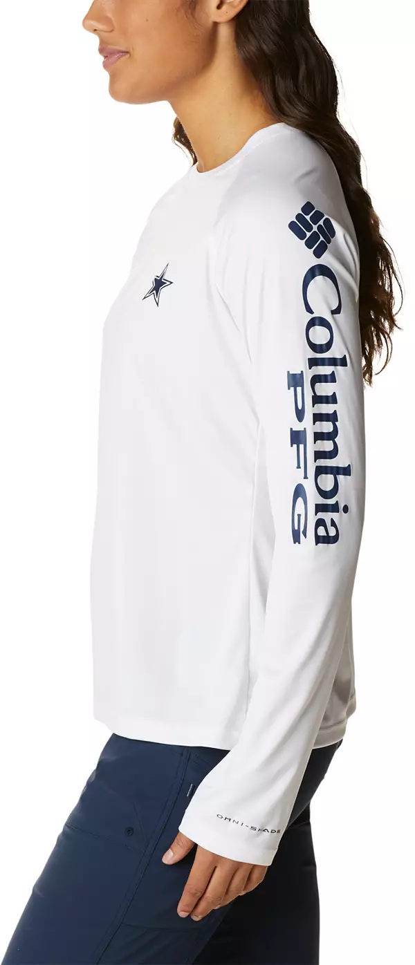 Columbia Women's Dallas Cowboys Tidal PFG Navy Long Sleeve T-Shirt