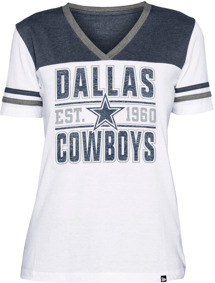 New Era Women's Dallas Cowboys Establish White V-Neck T-Shirt product image