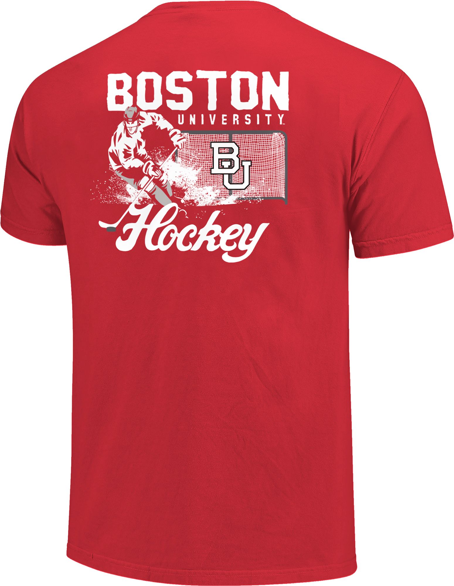 Image One Men's Boston Terriers Scarlet Vintage Hockey T-Shirt product image