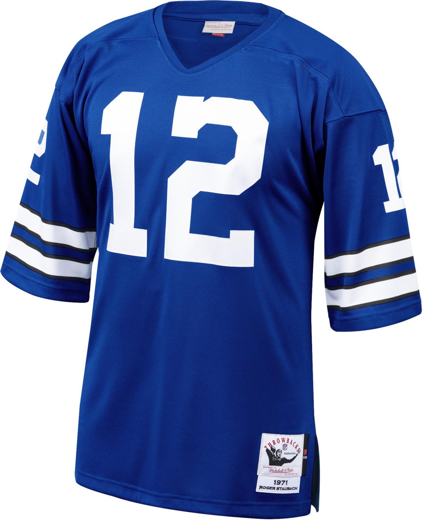 Mitchell Ness Men s Dallas Cowboys Roger Staubach 12 Royal 1971 Game Jersey Dick s Sporting Goods