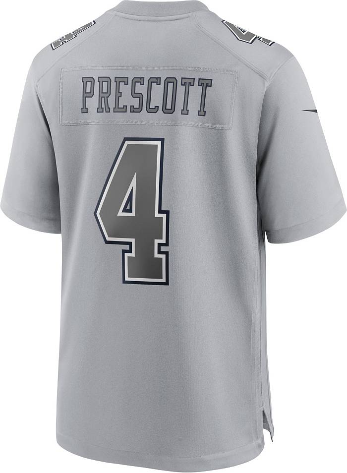 Nike Men's Dallas Cowboys Dak Prescott #4 Atmosphere Grey Game