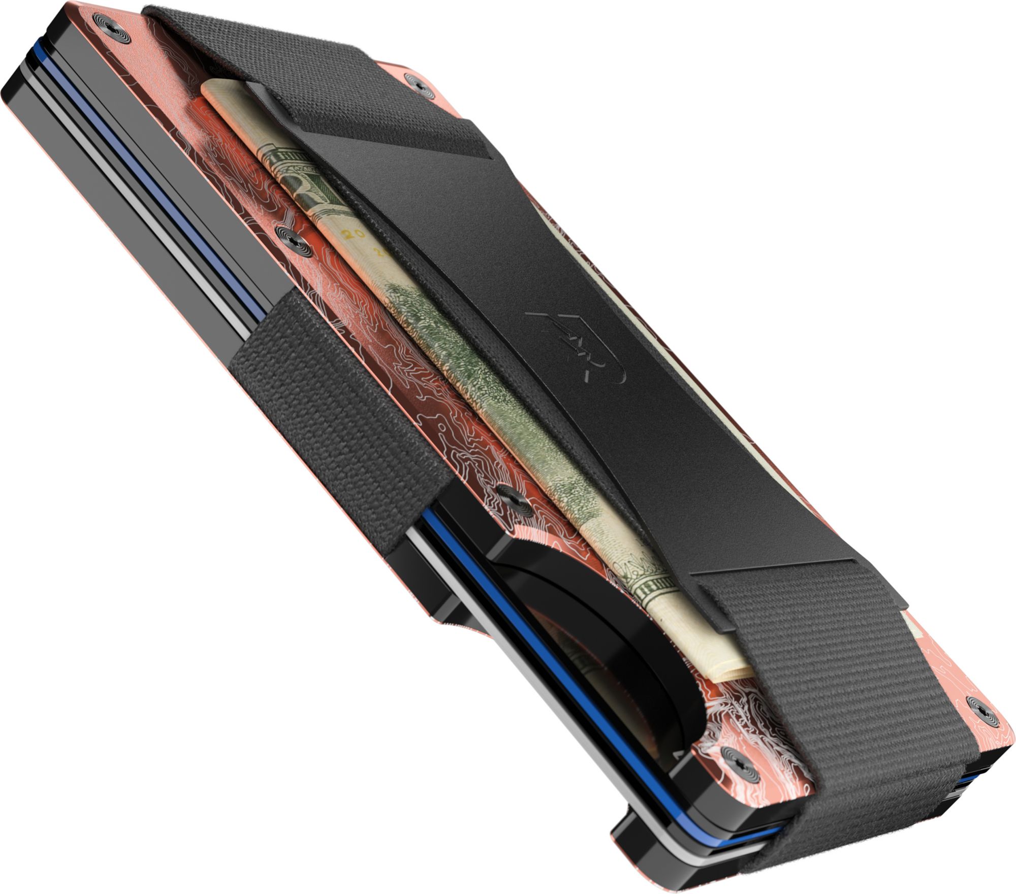 Ridge Wallet Topographic Narrows Wallet with Cash Strap and Money Clip product image