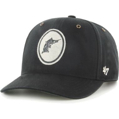 sorry, '47 Men's Miami Marlins Black Backtrack Adjustable Hat is currently out of stock