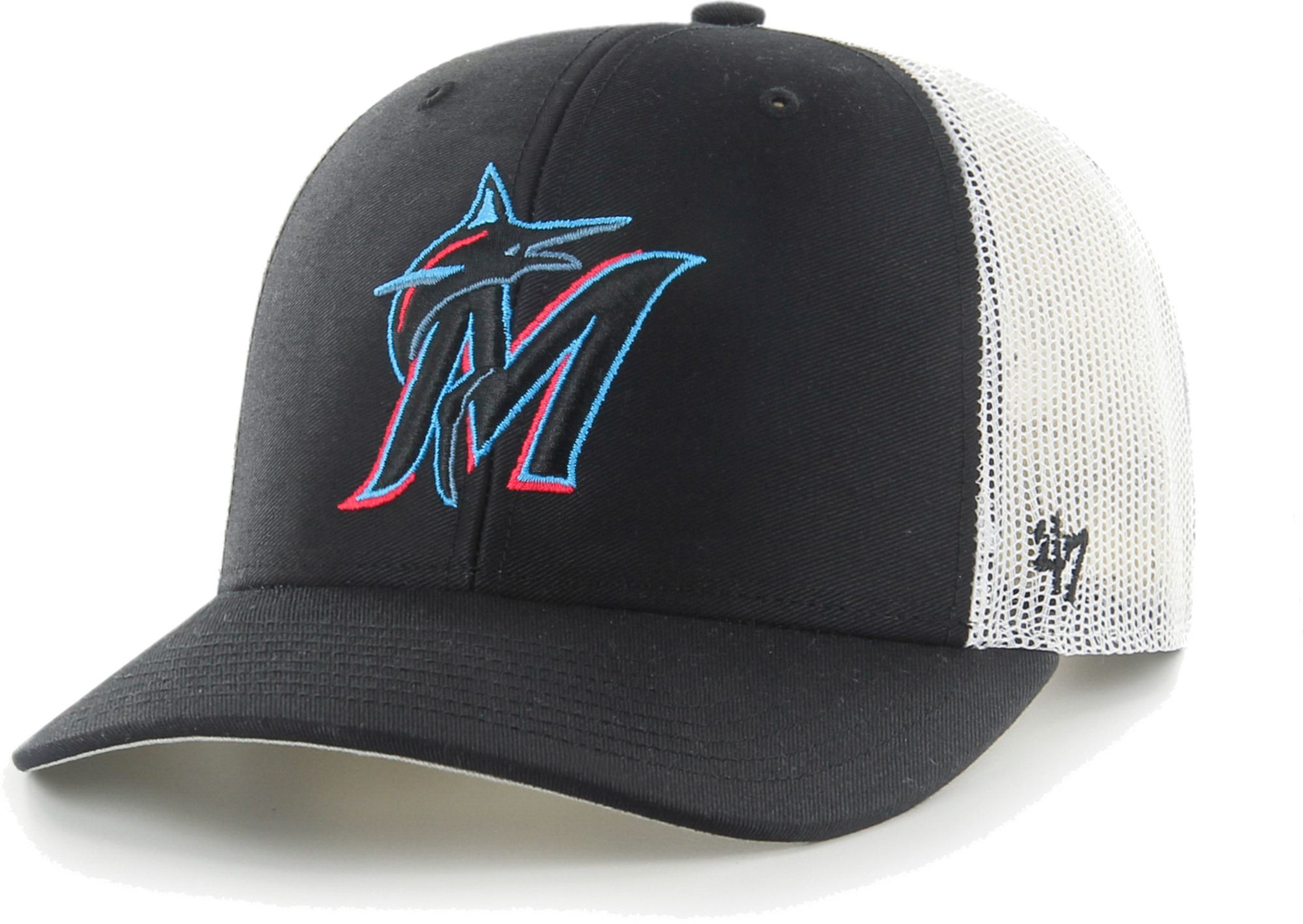 '47 Men's Miami Marlins Black Adjustable Trucker Hat product image