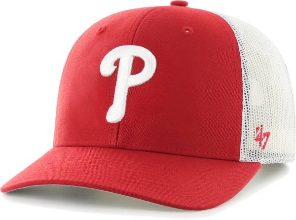 White phillies hat store with red p